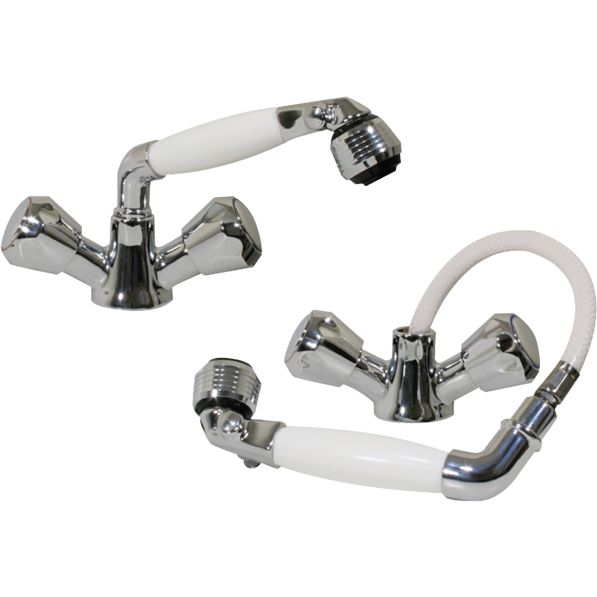 Scandvik 46011 Standard Combination PullOut Faucets and Shower White