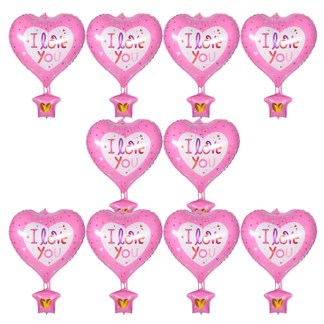 10 globos de corazón para San Valentín, decoración para fiestas de cumpleaños infantiles, globos aerostáticos rosas para cumpleaños, baby shower y aniversario