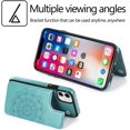 thumbnail image 3 of Design for iPhone 11 Wallet Case,PU Leather Phone Case with Screen Protector Card Holder,Stand Kickstand Shockproof Flip Protective Cover for iPhone11/Eleven Women Men Girls 6.1 inch Green, 3 of 15