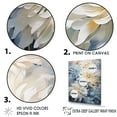 thumbnail image 3 of Designart "Minimalist Blue And Gold Mums Painting III" Mums Floater Framed Canvas Art Print, 3 of 5