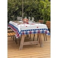 thumbnail image 4 of 60x102 Inch Outdoor Tablecloth with Umbrella Hole Zipper Rectangle Independence Day Rectangular Tablecloths Outside Waterproof Red Blue Patriotic Star Stripes Plaid Patio Table Cover for Picnic Party, 4 of 8