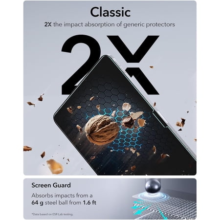 ESR 2枚入り iPad 第11/10世代 フィルム A16 (11/10.9インチ 2025/2022)専用 強化ガラスフィルム 9H スク
