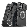 thumbnail image 4 of For Samsung Galaxy A16 5G Hybrid 360° Rotatable Magnetic Ring Stand with Camera Slide Protector [Compatible with MagSafe] Phone Case Cover by Xpression, Black, 4 of 5