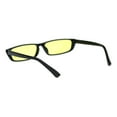 thumbnail image 4 of Womens Narrow Squared Rectangular Cat Eye Plastic Pimp Sunglasses Black Yellow, 4 of 4
