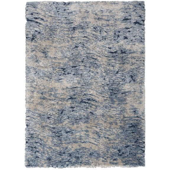Nourison Luxurious Shag Abstract Indoor Area Rug Light Blue 5'3" x 7'3"