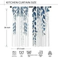 thumbnail image 6 of Blue Eucalyptus Kitchen Curtains Rod Pocket Light Blue and White Leaves on The Top Botanical Plant Small Short Tier Curtains Neutral Window Treatment Drapes Decor(27.5W X 39L Inch 2 Panels), 6 of 6