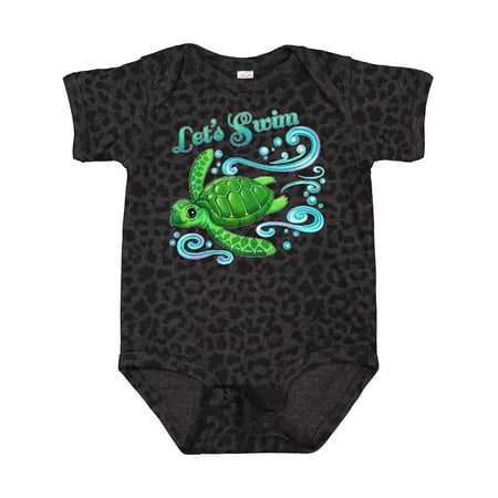 

Inktastic Lets Swim- Cute Sea Turtle Gift Baby Boy or Baby Girl Bodysuit