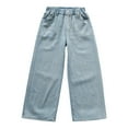 thumbnail image 3 of Eltusu Girls Jeans, Elastic Waist Stretchy Loose Fit Spring Fall Denim Panrts Blue Size 11-12 T, 3 of 8