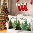 thumbnail image 2 of Green Pine Tree Pillow Covers 16x16 Inch Set of 2 Merry Christmas Decorations Watercolor Blue Green Christmas Tree Forest Pillows Decorative Throw Pillows Winter Outdoor Cushion Case for Sofa, 2 of 5