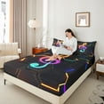 thumbnail image 7 of Castle Fairy Musical Notes 4pcs Bed Sheets,Geometric Honeycomb King Sheets,Gradient Melody Super Cozy Sheet Set,Luxury Music Bedroom Decor, 7 of 7