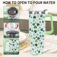 thumbnail image 4 of St Patricks Day Tumbler with Handle 40 oz Green Lucky Shamrock Coffee Travel Mug Stainless Steel Insulated Cup Irish Saint Patricks Decor Gifts, 4 of 6
