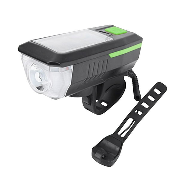 Luz delantera para bicicleta | Faro recargable por USB con carga solar | Linterna LED de alto brillo para mayor seguridad en ciclismo nocturno