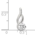 thumbnail image 2 of 925 Sterling Silver Cubic Zirconia Cz Pendant Floating Open Chain Slide Necklace Charm, 2 of 6