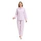 thumbnail image 4 of Apparonia Conjuntos de Pijama para Mujer Ropa de Dormir de Algodón Camisa de Manga Larga con Botones Al Frente y Pantalón Ropa de Dormir Cuello con Solapa Pjs Conjuntos de Descanso Flor Rosa M, 4 of 6