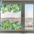 thumbnail image 6 of 118x39cm Large Banana Leaves Window Clings Self Adhesive Tropical Plant Green Leaves Flowers Window Decals Double-Sided Transparent Stained Window Sticker for Glass Sliding Door, 6 of 9