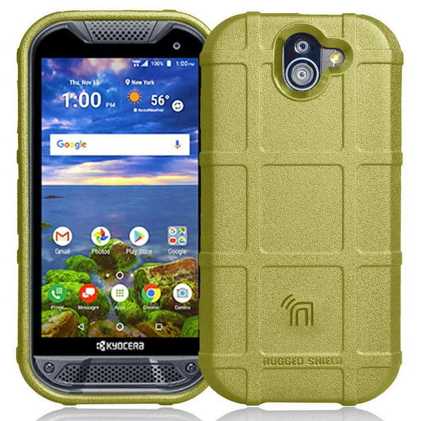 Nakedcellphone Case compatible with Kyocera Duraforce Pro 2 Phone, [Olve OD Green] Rugged Shield Flexible Cover [Anti-Fingerprint, Matte Texture] for