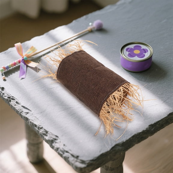 ETEREAUTY Light Brown Hay Rabbit Tunnel for Small Pet Activity and Chewing