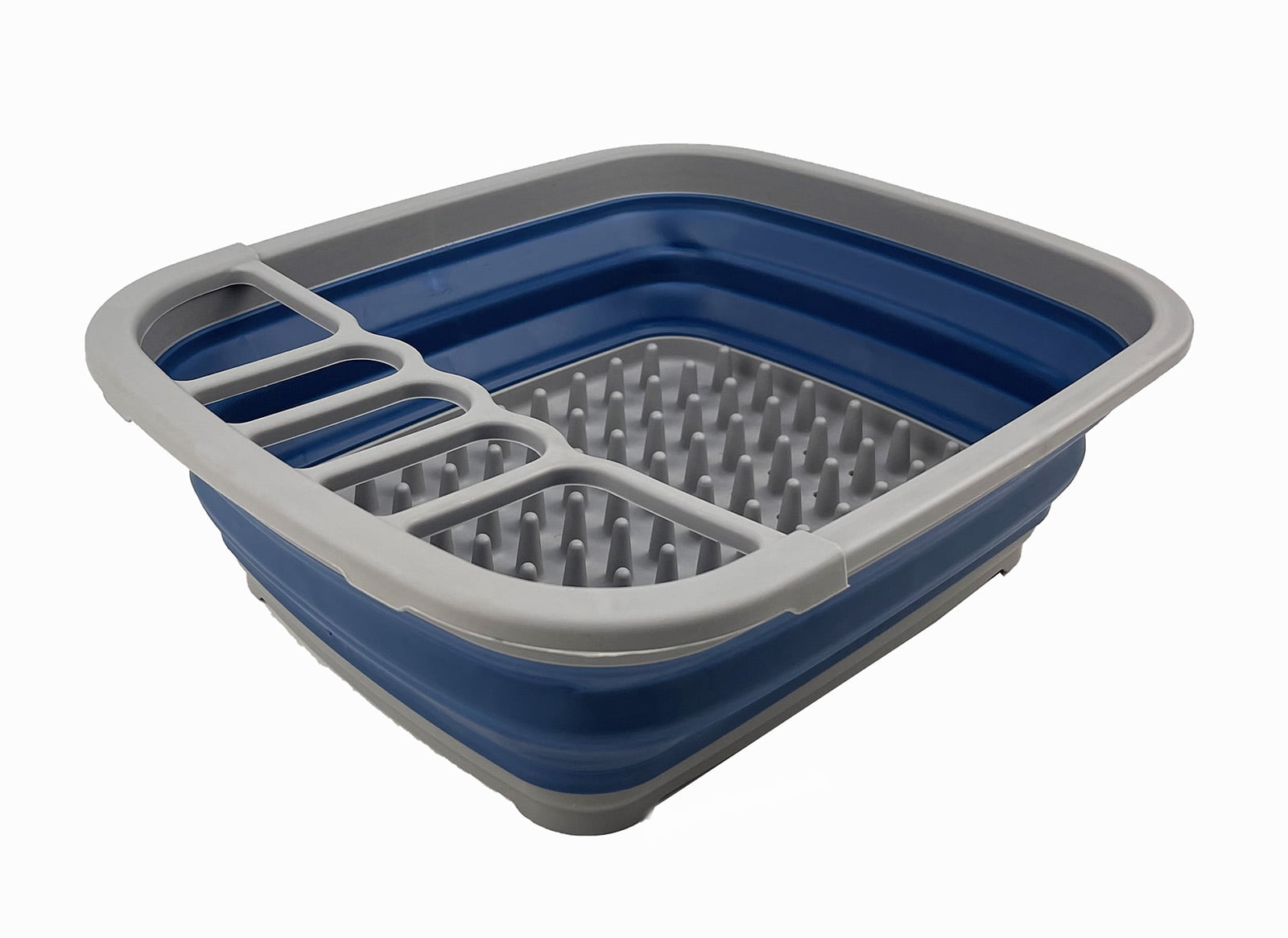 SAMMART 8L (2.11Gallons) Collapsible Plastic Dish Drainer - Foldable Drying Rack - Portable Dinnerware Organizer - Space Saving Kitchen Utensil Storage Tray
