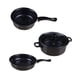 thumbnail image 2 of Juego de 3 ollas y sartenes Macarena Olla para sopa resistente Olla para leche Antiadherente Negro, 2 of 8