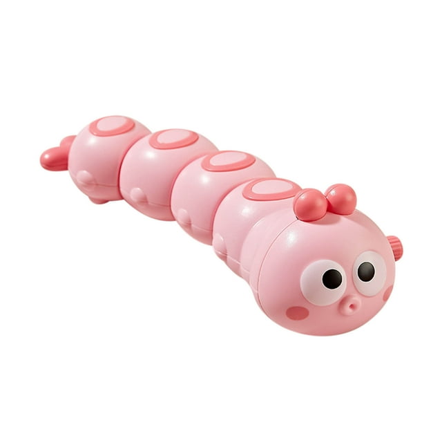 Jouet Chenille Rose à Remontoir Insecte Rampant Éducatif Jouet d'Apprentissage pour Tout-Petits Bébés Activité de Développement Précoce Jeu de Cause à Effet