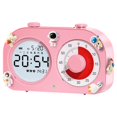 thumbnail image 1 of Reloj de noche con temporizador visual y modo de luz nocturna con soporte multifuncional Rosa, 1 of 9