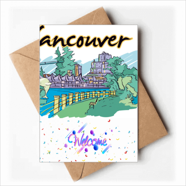 Canada Flavor Vancouver Landmark Picture Welcome Back Greeting Cards Envelopes Blank