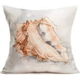 thumbnail image 3 of Coastal Conch Shell Throw Pillow Cover Mediterranean Ocean Park Decorative Pillowcase Vintage Cotton Linen Cushion Cover Decor Outdoor Home for Couch 18"x18" Set of 4 (Shell Set), 3 of 6