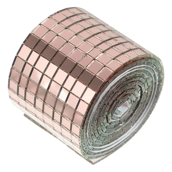 Rose Gold Mosaic Wall Stickers Roll Self Adhesive Wall Tiles Peel and Stick Tile Backsplash Decorative DIY Mosaic Tiles Decal for Kitchen Bathroom