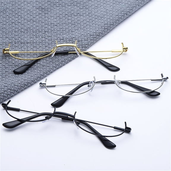 Waroomhouse Cosplay Glasses Lens Free Rust-proof Alloy Fashionable Half Frame Cosplay Glasses Decoration Bar Accessories