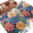 thumbnail image 2 of 6'x9' Area Rugs, Colorful Summer Succulents Indoor Outdoor Area Rug for Living Room Bedroom, Spring Floral Watercolor Washable Bathroom Rugs Kitchen Floor Carpet Mats Home Decor Aesthetic, 2 of 8