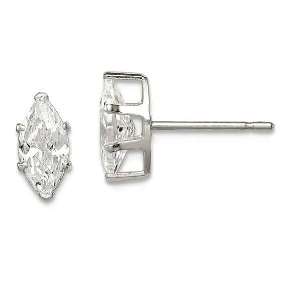 925 Sterling Silver Snap setting Post 8x4 Marquise Stud Earrings 8x4mm Wide Stud Earring for Women