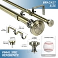 thumbnail image 3 of Urbanest Semplice Flat Button 1" 5/8" Double Drapery Curtain Window Rod Set - 48" to 84", Antique Brass, 3 of 6
