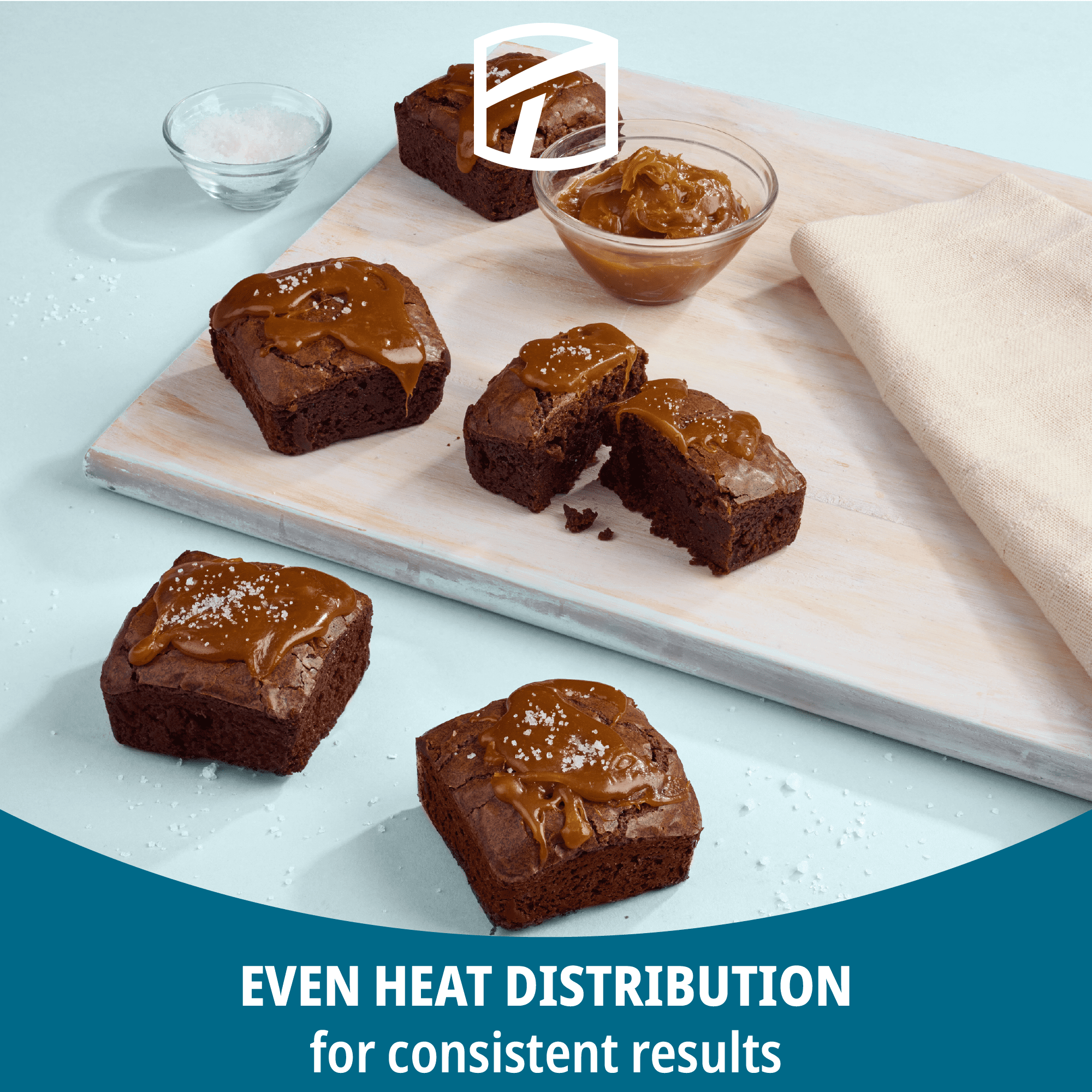Trudeau Structured Silicone 9-Cavity Brownie Mold, Cookie, Brookie, Banana Bread, Zucchini Bread, Cake, Pound Cake, Cheesecake, Lasagna