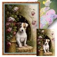 thumbnail image 1 of Hilo Algodón Ecológico Bordado 11CT 3 Hebras Impresión 40x60cm Kit Serie Punto Cruz Perro Retro JShteea, 1 of 9