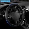 thumbnail image 2 of Road Comforts Steering Wheel Cover,Piping LeatherSteering Wheel Cover,Anti-Slip,Universal Fit,Blue, 2 of 8