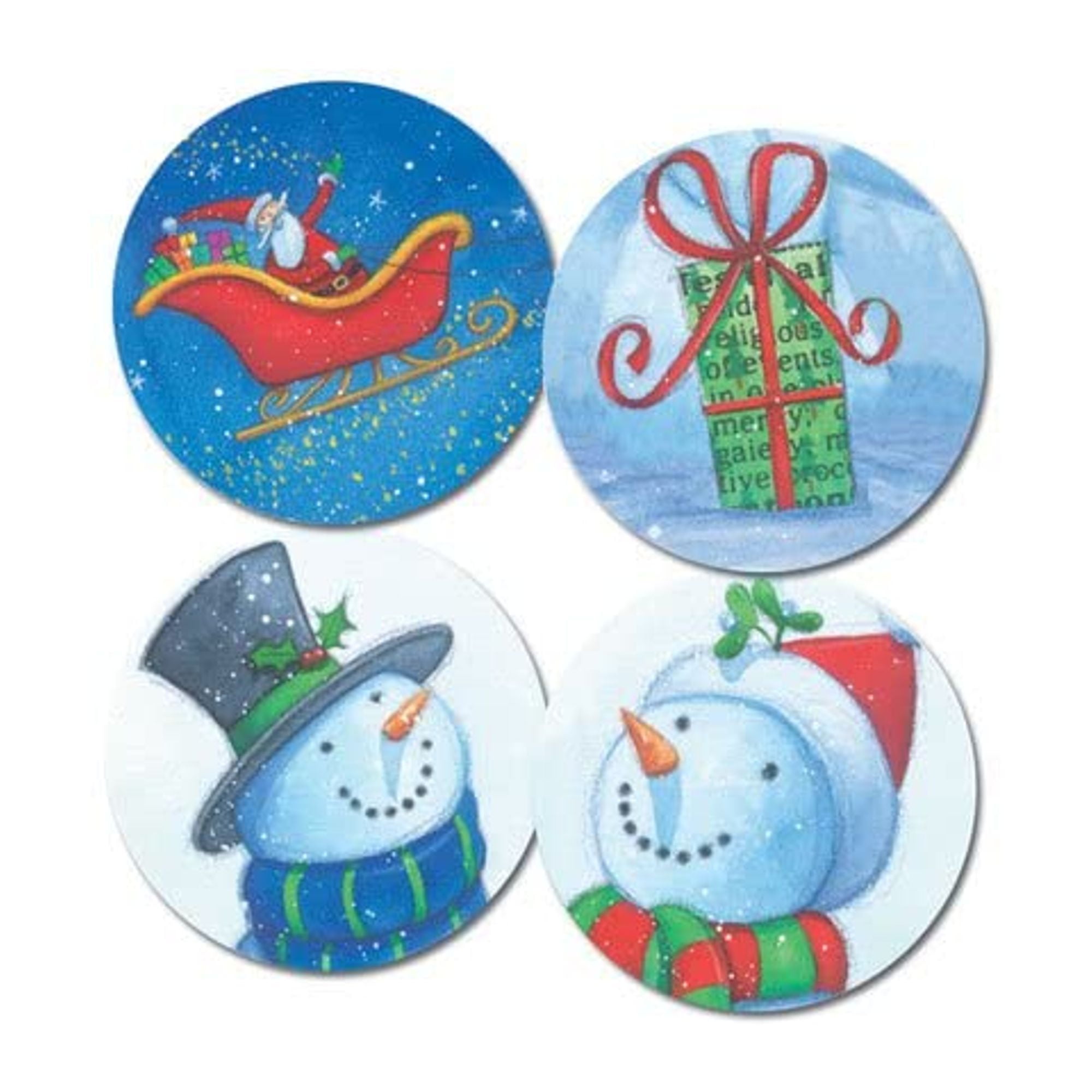 24/40 Ribbon Snowman Santa Gingerbread Man Stickers Christmas Gift Envelope Seal 