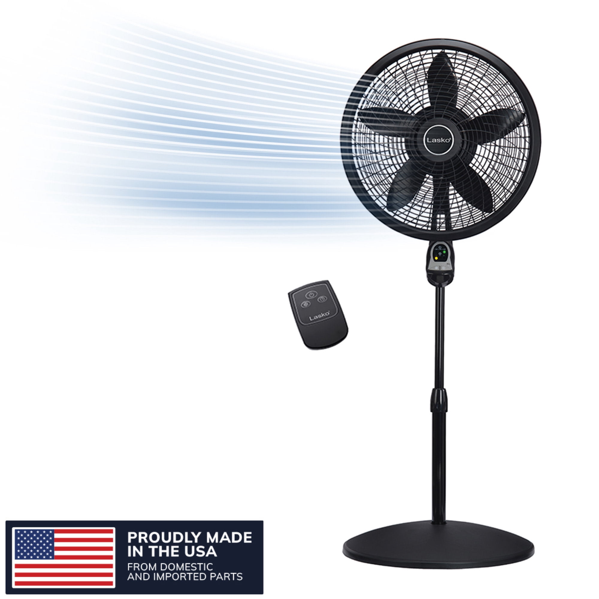 Lasko Cyclone 18" 3-Speed Oscillating, Remote, Timer, Adjustable Height Pedestal Fan 1843