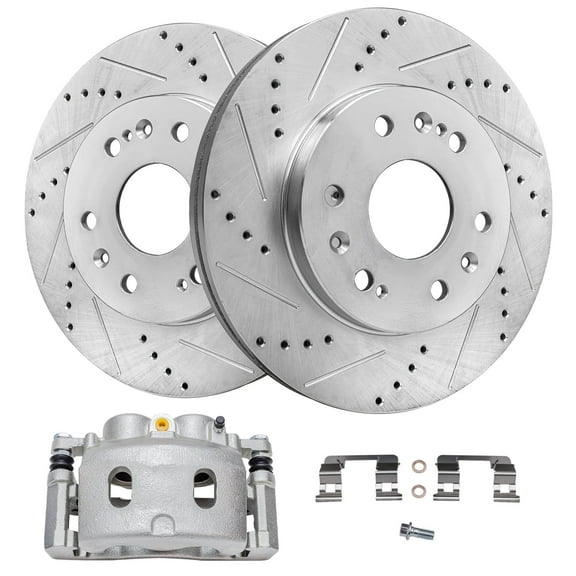 Detroit Axle - Front Drilled Rotors Right Brake Caliper for 05-08 Chevrolet Silverado GMC Sierra 07-08 Suburban 1500 Tahoe Avalanche Yukon XL Cadillac Escalade: 12.99" Rotor