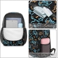 thumbnail image 4 of Game Controller Black Pattern 17" School Backpacks for Teens,Waterproof Oxford Fabric,S-Shape Padded Straps for School,Travel,Hiking,Camping, 4 of 6