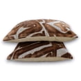 thumbnail image 4 of Abstract Graphic Pattern Copper Luxury Throw Pillow Covers 16"x16" | Abstract Modern Velvet Cushion Cover Pack of 2 | Luxury Pillowcases for Couch, Sofa & Bed - Copper Strokes, 4 of 9