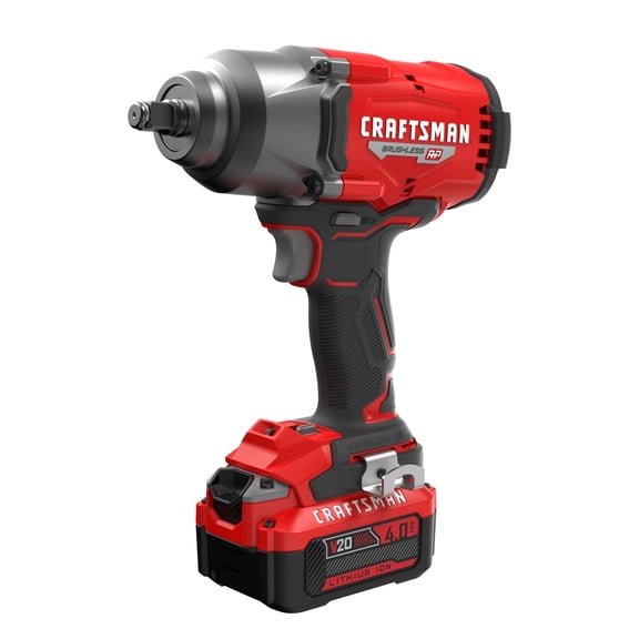 Llave de impacto CRAFTSMAN V20 RP inalámbrica de 1/2 pulgada y 4 Ah con cargador