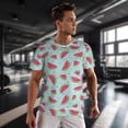 thumbnail image 3 of Wukai Watermelon Print Men's Short-Sleeved Mesh T-Shirt,Quick-Dry Short Sleeve Workout T-Shirt-X-Large, 3 of 8