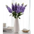 thumbnail image 2 of Long Stem Delphinium Artificial Flowers, Snapdragon Fake Flowers Purple Silk Flowers 3.5" Antirrhinum Majus Arrangement Decorations for Tall Vase Home Garden Wedding Decor (Dark Purple), 2 of 5