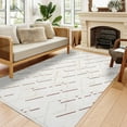 thumbnail image 4 of Cream Geometric Area Rugs for Living Room Washable Rugs Boho Moroccan Area Rug Soft Neutral Geometric Bohemian Carpet Distressed Indoor Rug for Bedroom Dining Room Office Foldable Nonslip Rug, 4 of 9