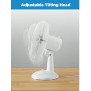 Mainstays 12 3-Speed Oscillating Table Fan, FT30-8MBW, New, White