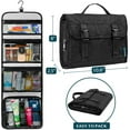 thumbnail image 2 of PAVILIA Travel Hanging Toiletry Bag for Women Men, Large Capacity Makeup Bag Kit, Waterproof Cosmetic Storage Organizer Case for Bathroom Shower, Black, 2 of 8
