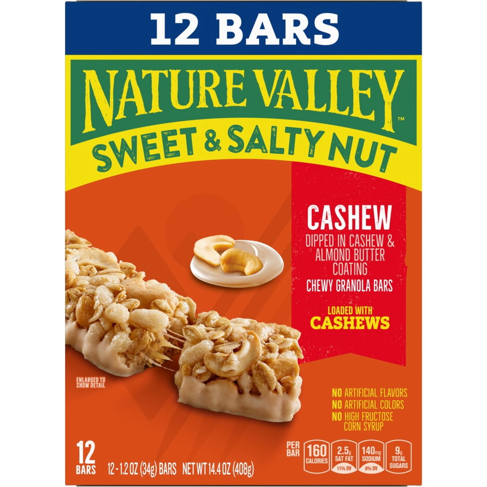 Nature Valley Sweet & Salty Nut Cashew Granola bars 12 ct / 1.2 oz - 5 Pack