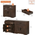 thumbnail image 2 of WAMPAT 2-in-1 TV Stand for up to 75" TVs,Farmhouse Entertainment Center with Storage Barn Door Cabinet,TV Console Table with Media Cabinet and Drawers for Living Room,Bedroom,Dark Brown, 2 of 7