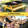 thumbnail image 6 of Valentine's Day Table Cloths for 3 Foot Rectangle Tables, Pink Bowknot Ribbon on Black Mother's Day Patio Waterproof Elastic Fitted Tablecloths, Washable Rectangular Table Cover for Camping, 6 of 8