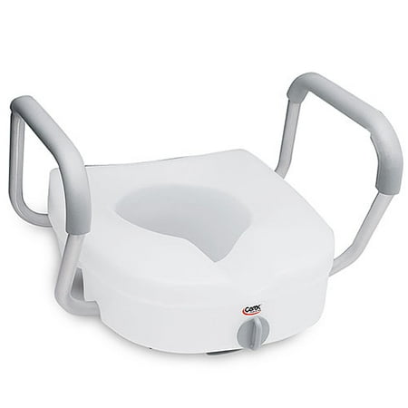 Carex EZ Lock Raised Toilet Seat with Adjustable and Removable Arms